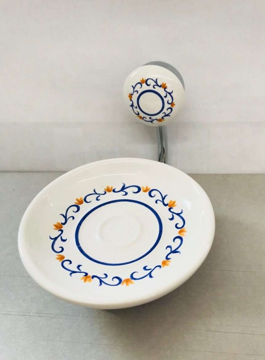 Portasapone In Ceramica E Acciaio Rame Antico Fissaggio A Muro, Lada